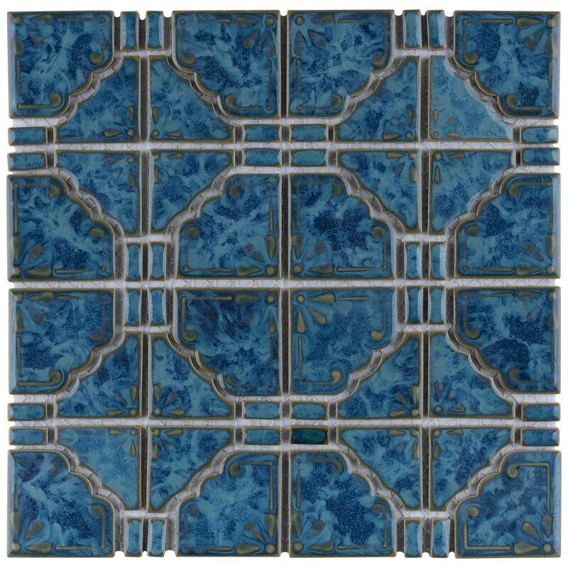 Merola Tile Hudson Moonbeam Pacific Blue 11-7/8" x 11-7/8" Porcelain Floor and Wall Tile