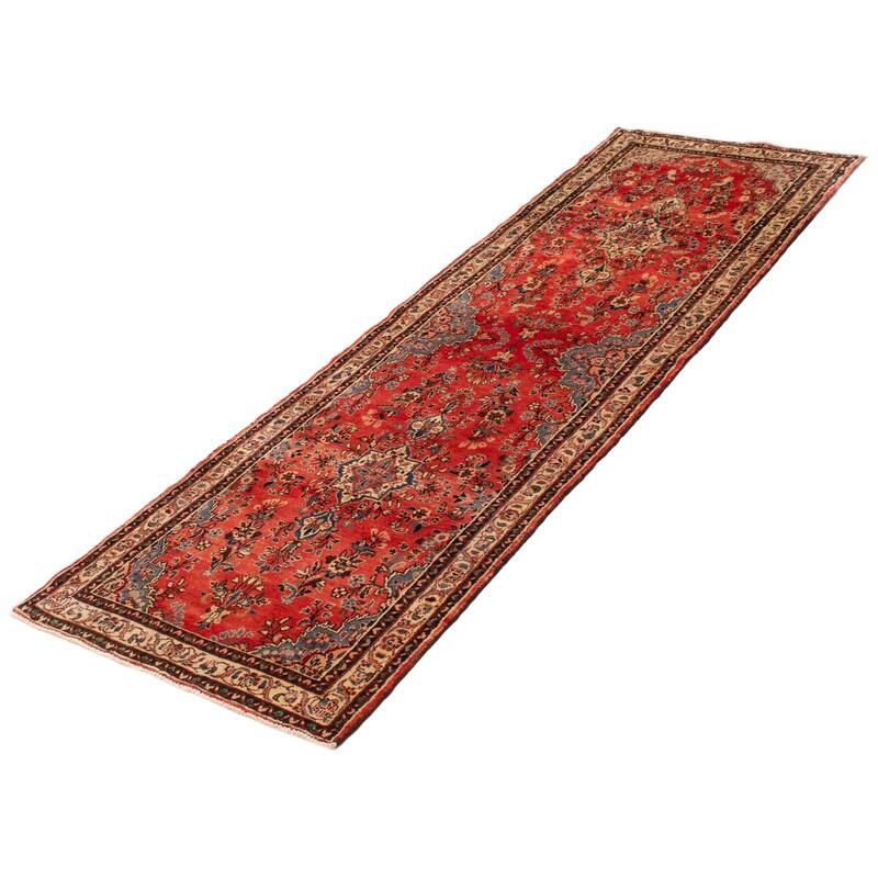 ECARPETGALLERY Hand-knotted Andelz Red Wool Rug - 3'3 x 10'3