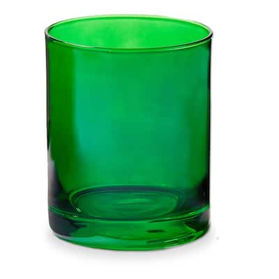 Celebration Dof Glass Green 18oz Double Old-Fashioned Drinkware for Christmas 3.25x3.25x4 Hand Wash Only
