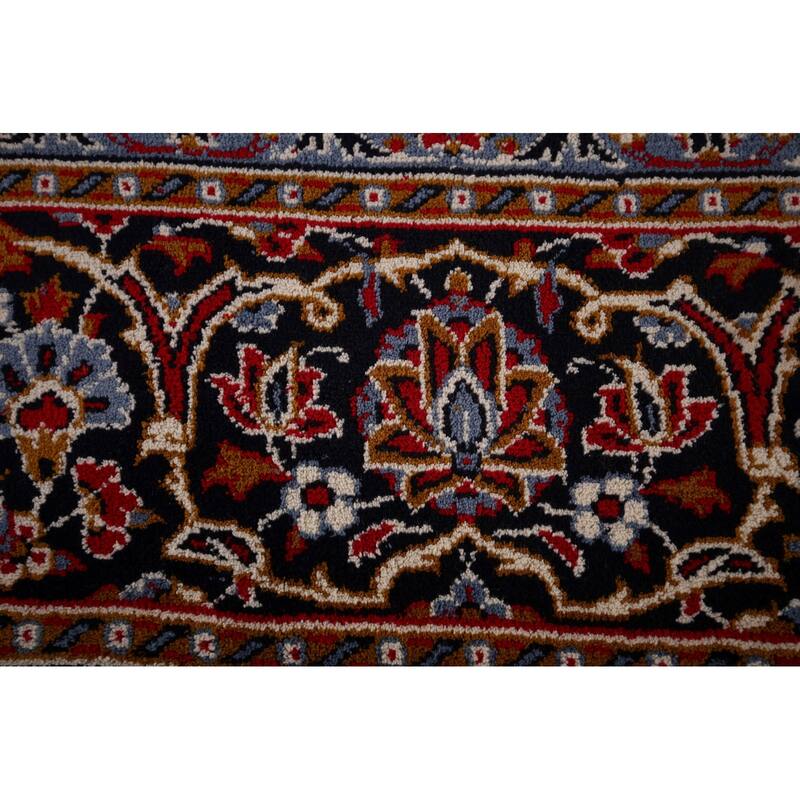 Floral Red Kashan Turkish Rug Machine Made Living Room Carpet - 9'7" x 12'5"
