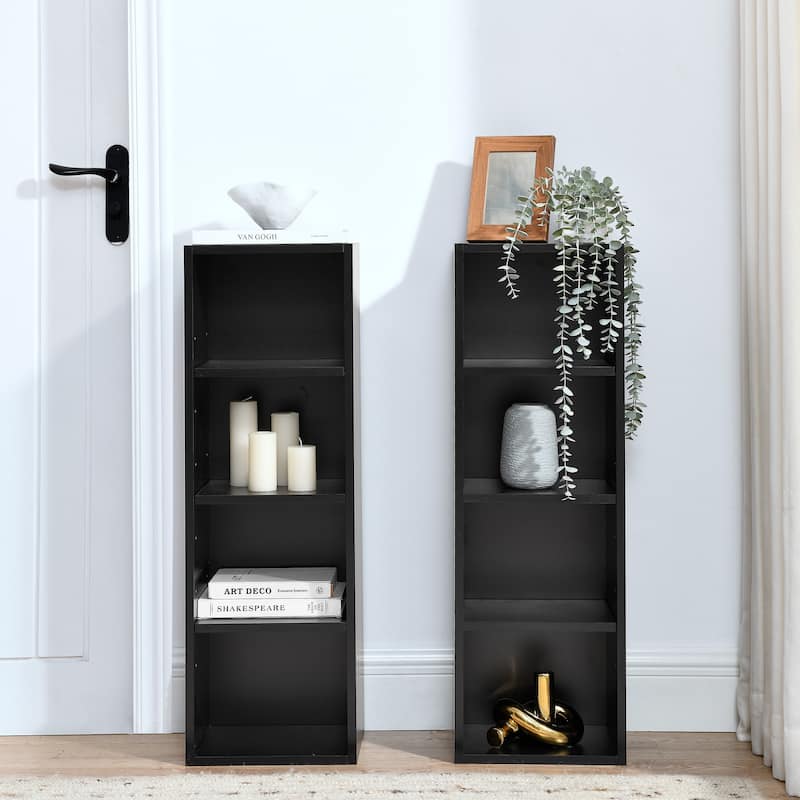 70.90 in. Tall Wood 6-Shelf Standard Bookcase with Interior Shelves