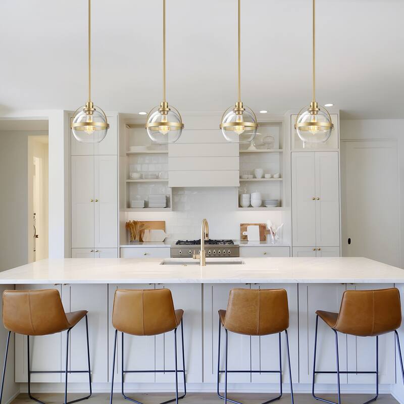 Starsky 1-Light 9in. Modern Globe Chandelier Single Glass Pendant Light(Set of 2)