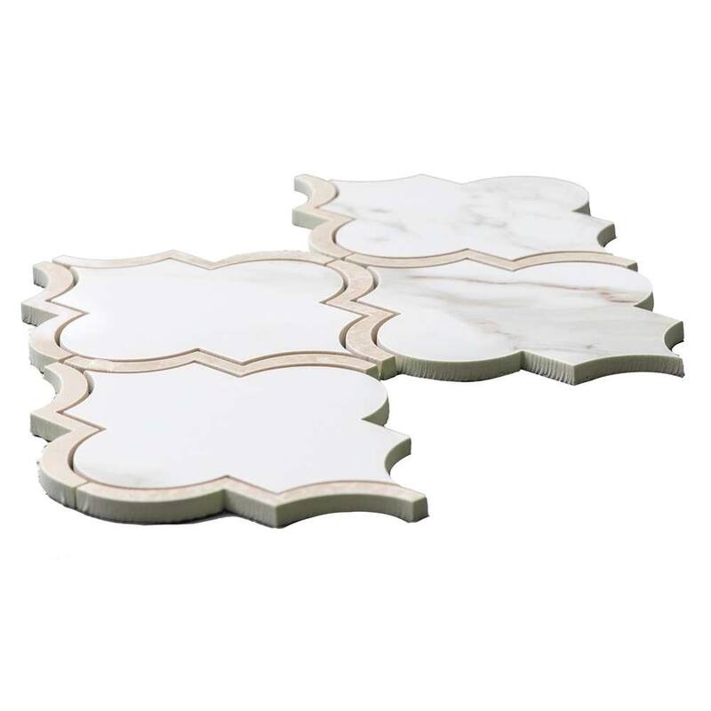 The Tile Life Stately Lantern 9" x 14" Polished Porcelain Mosaic Wall & Backsplash Tile
