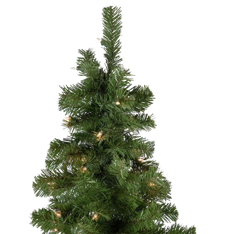 7.5' Pre-Lit Hazelton Spruce Pencil Artificial Christmas Tree Clear Lights
