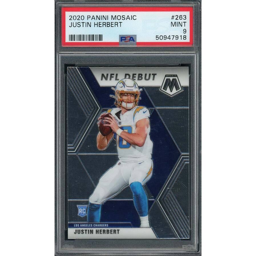 Justin Herbert 2020 Panini Mosaic Football Rookie Card #263 PSA 9 - 8'6" x 11'6"