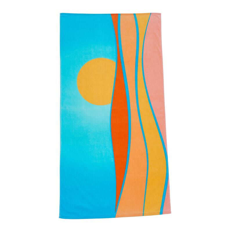 Linery & Co. 100% Cotton Printed Beach Towel for Kids, 30" x 60"