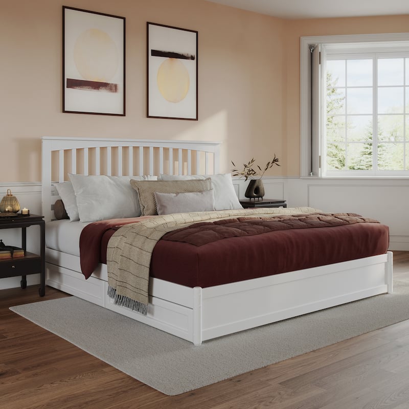 Everett Platform Bed with Panel Footboard and Storage Drawers