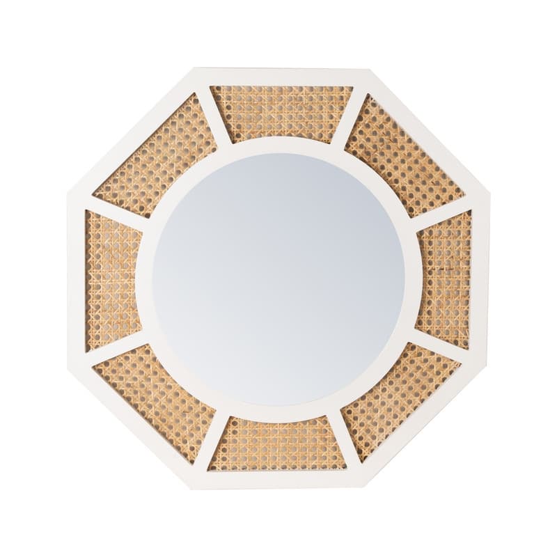 Rattan Wall Mirror Boho Mirror - 24"×24"