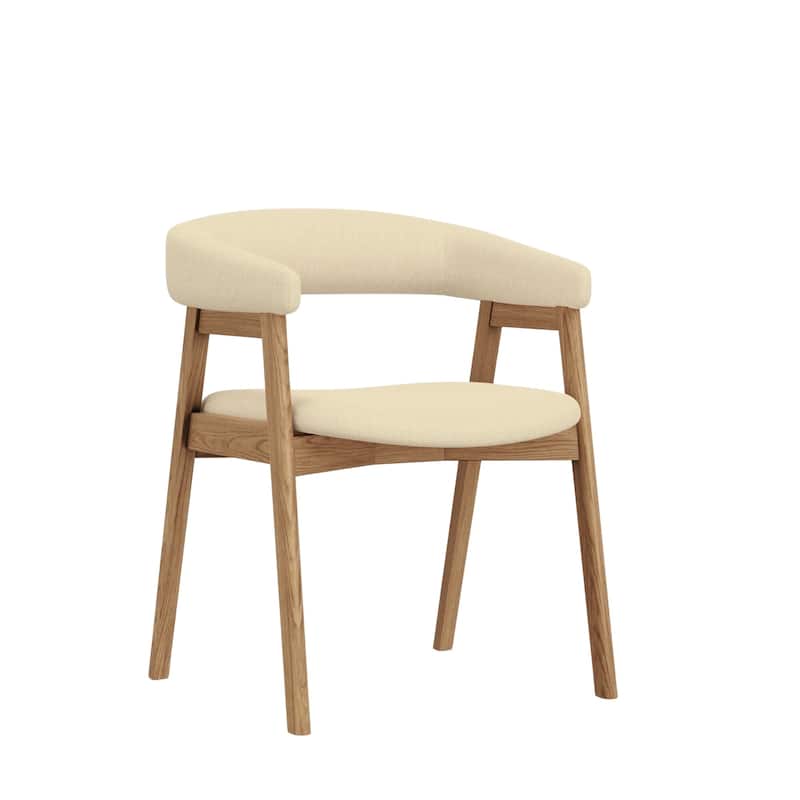 Cove Curved Back Upholstered Chairs, (Set of 2) - Natural
