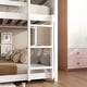 preview thumbnail 33 of 40, Twin Over Twin House Bunk Bed with Playful Roof Design Safety Guardrails & Ladder (250lb Capacity)