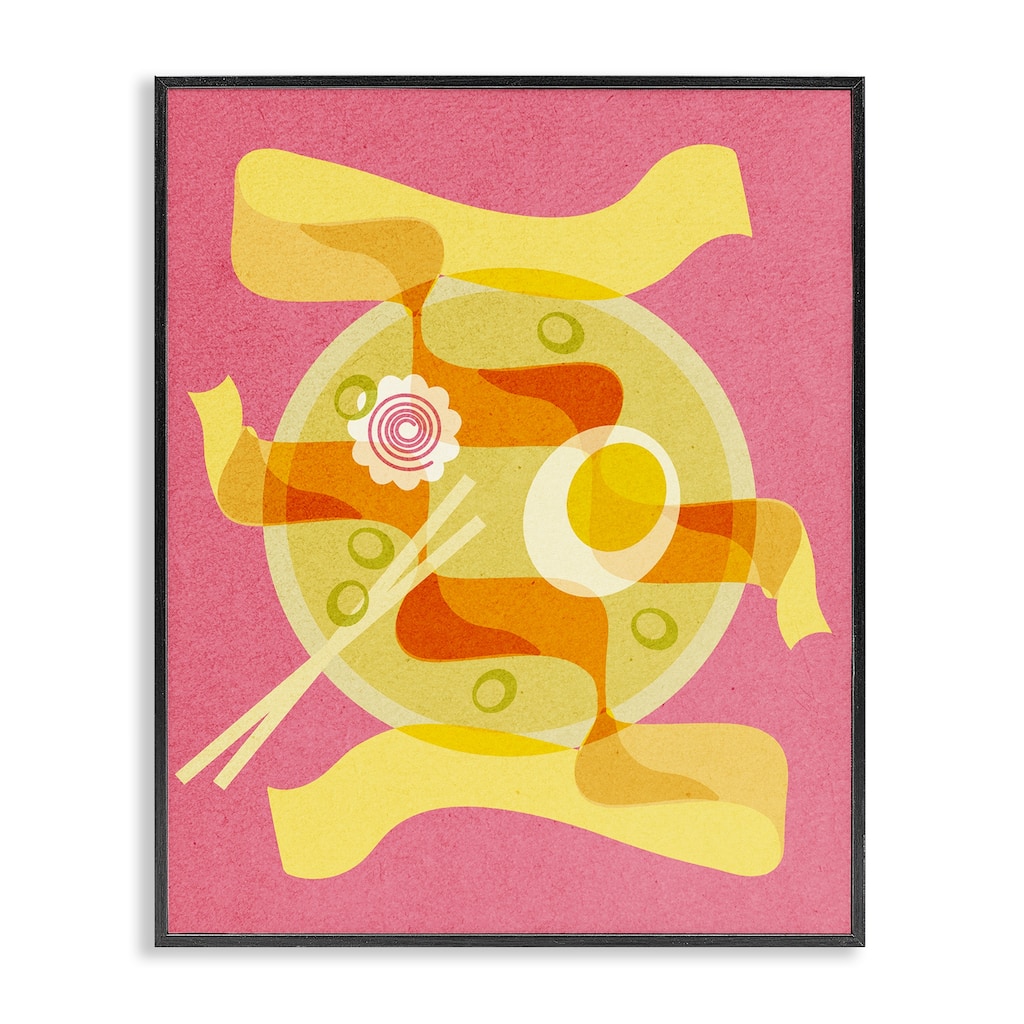 Stupell Retro Mod Ramen Bowl Framed Giclee Art Design By Lil' Rue
