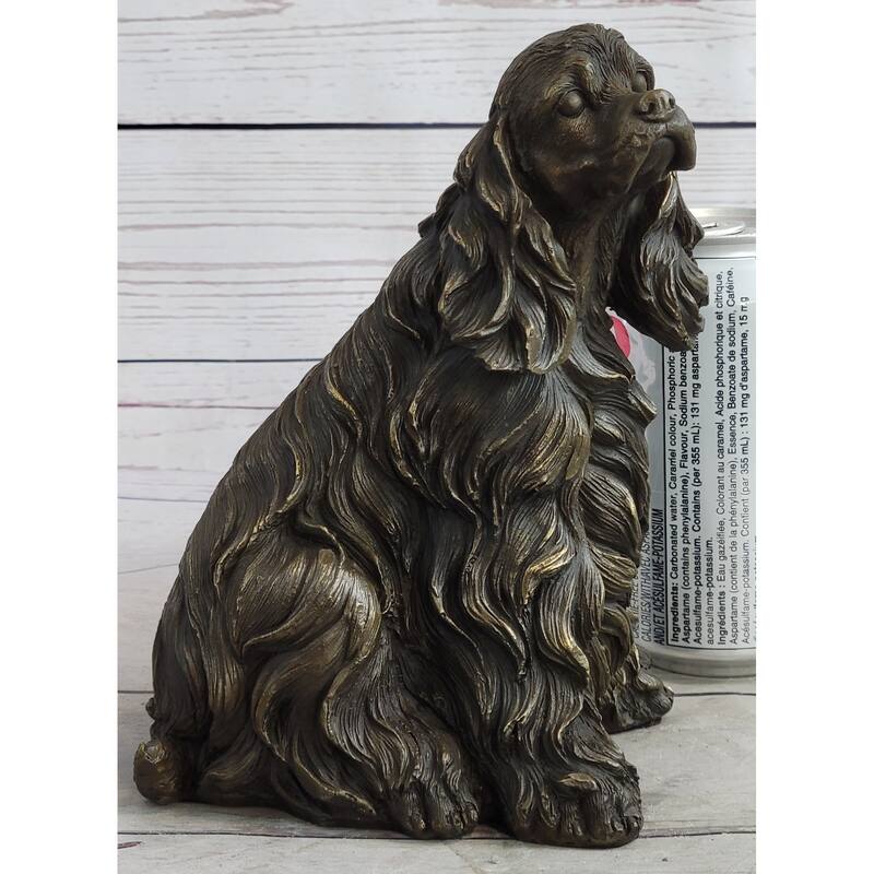Bronze Metal Figurine Sculpture Statue Of A Dog er Spaniel Or King Charles Cavalier