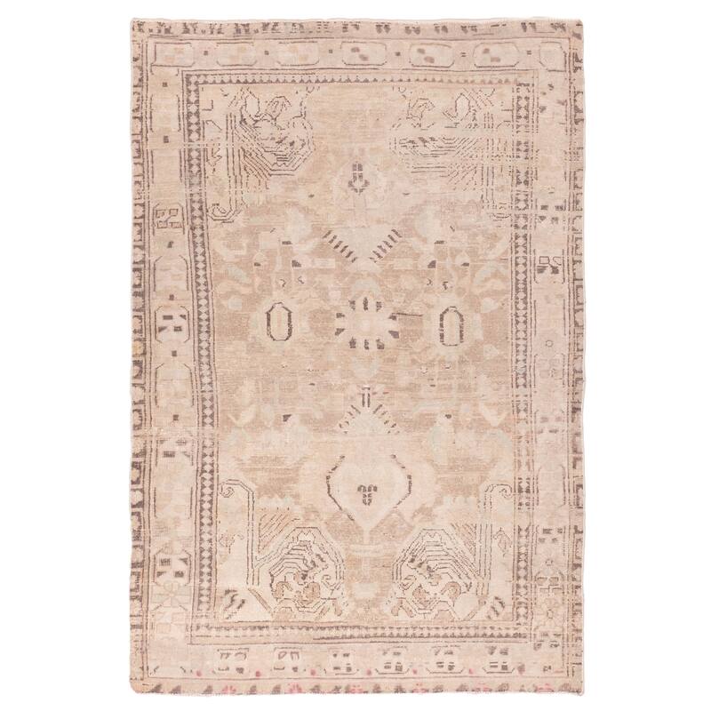 ECARPETGALLERY Hand-knotted Antalya Vintage Brown Wool Rug - 4'0 x 6'1