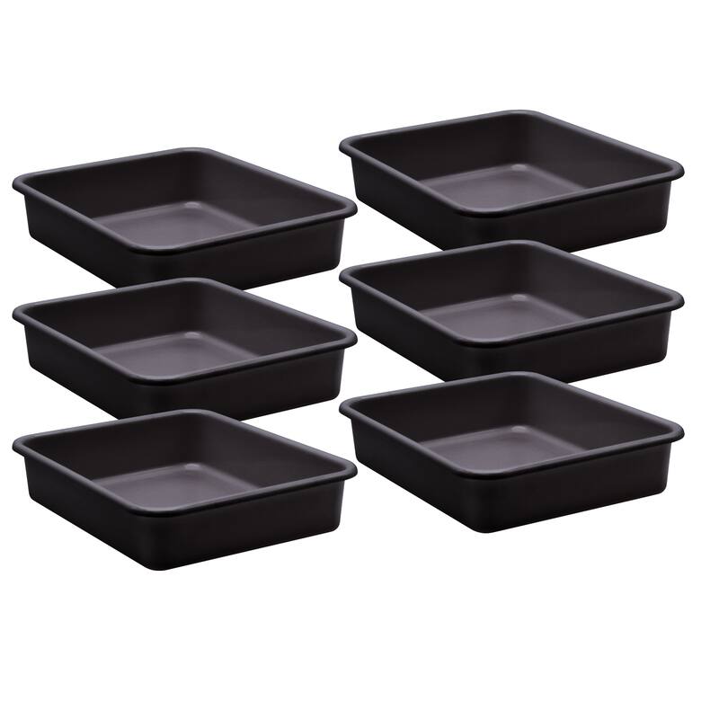 Teacher Created Resources Black Large Plastic Letter Tray, Pack of 6