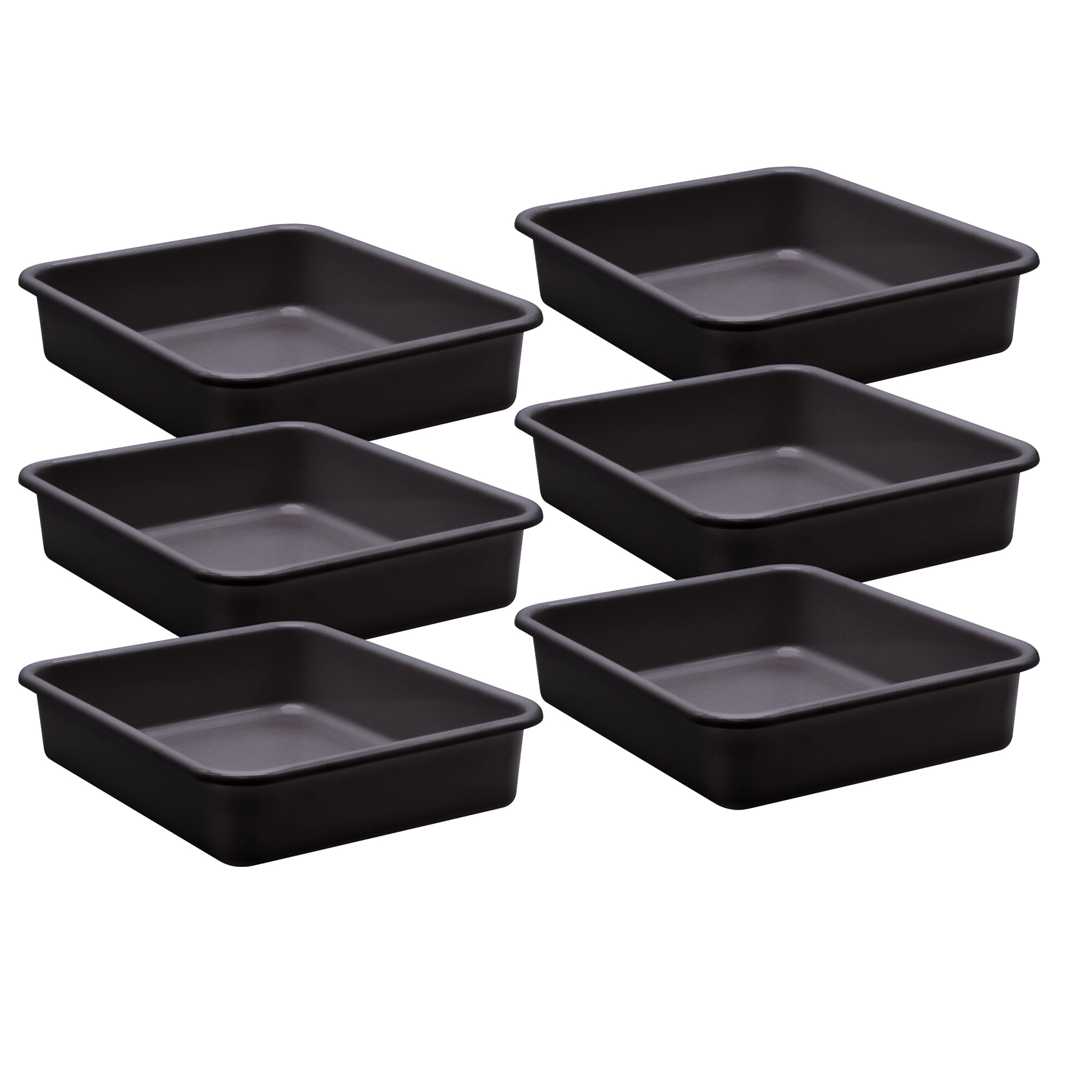 Teacher Created Resources Black Large Plastic Letter Tray, Pack of 6