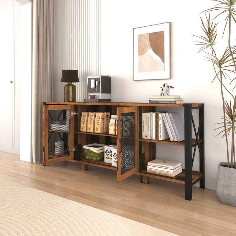 Entertainment Console Table with Storage, for TVs up to 80"