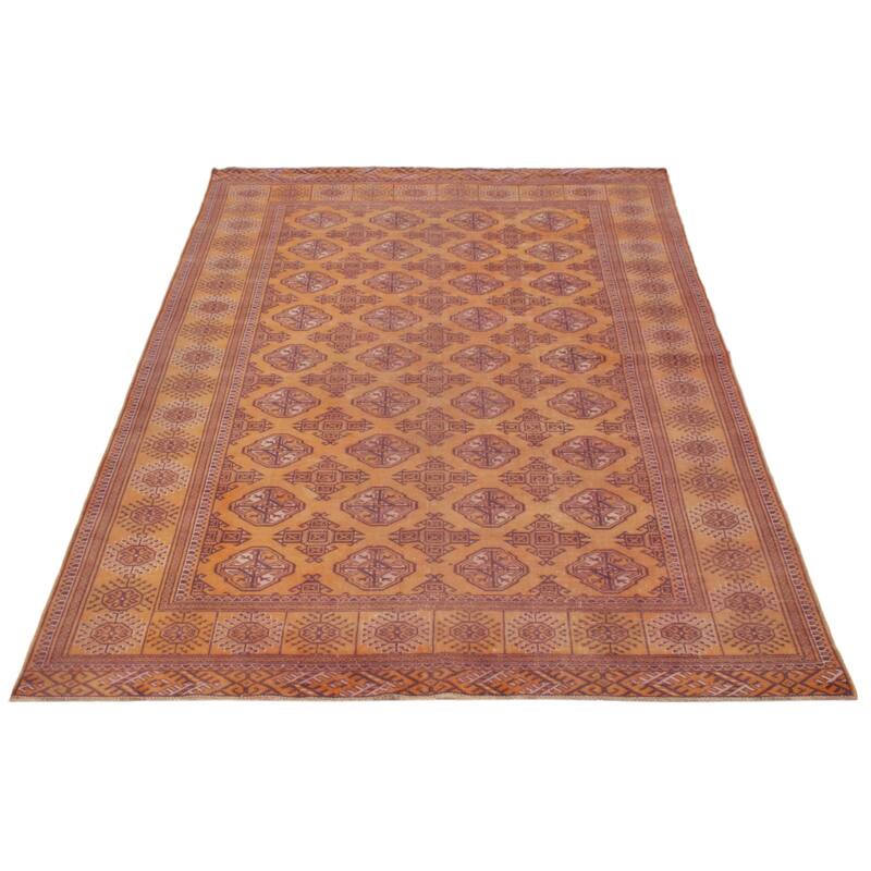 ECARPETGALLERY Hand-knotted Baluch Burnt Orange Wool Rug - 6'7 x 9'5