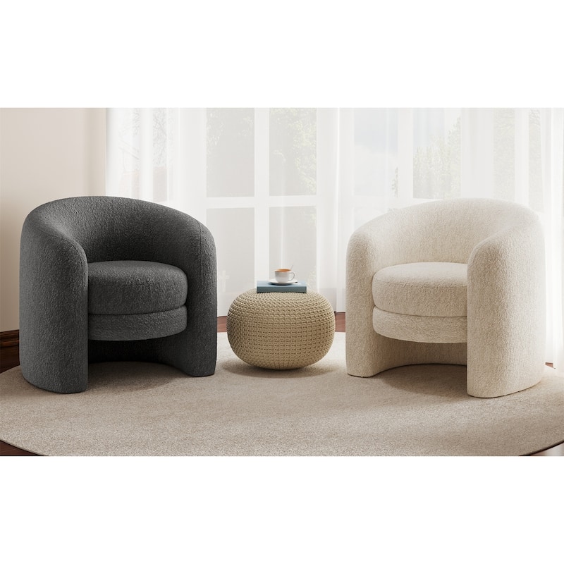 Boucle Upholstered Accent Chair (No Assembly)