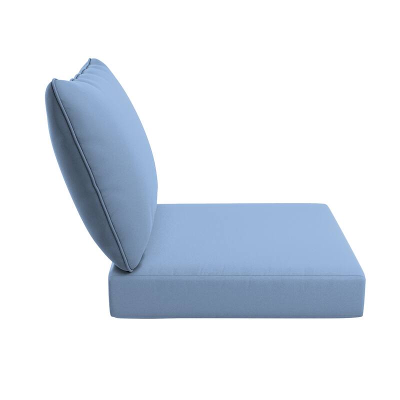 California Umbrella Outdoor Deep Seat Cushion Set, 24" x 48", Sunbrella Fabric, Densified Fiber Fill