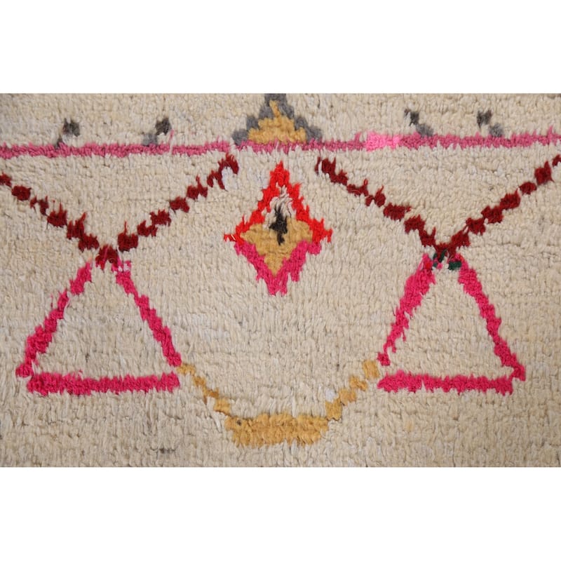 Tribal Oriental Moroccan Geometric Area Rug Hand-knotted Wool Carpet - 6'1" x 9'5"