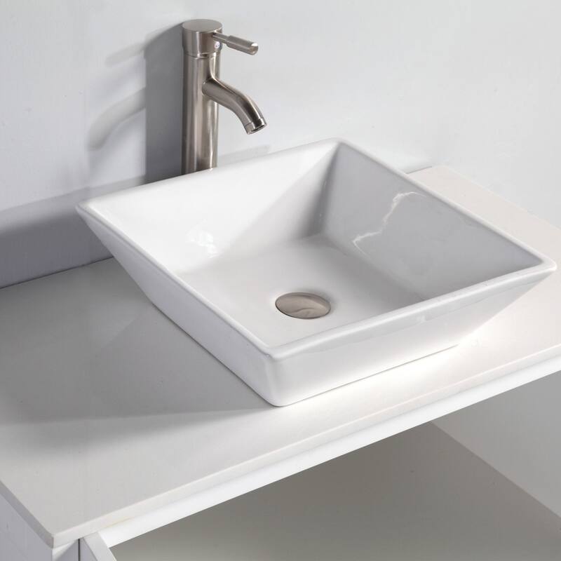 Vanity Art 60-inch Single Sink Bathroom Vanity Set With Engineered Marble Top and Free Mirror - 60 x 18.5 x 36 Inches