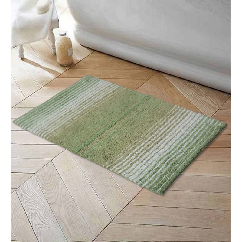 Gradiation Collection Absorbent Cotton Machine Washable Bath Rug - Sage