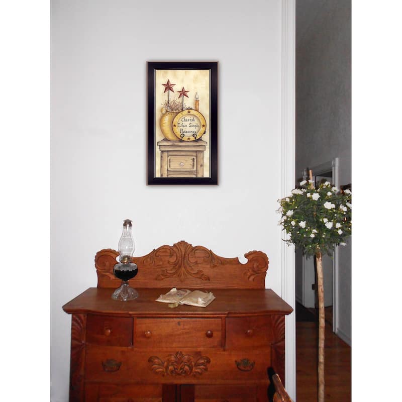 TrendyDecor4U Contemporary "Simple Pleasures" Framed Print Wall Art by Mary June