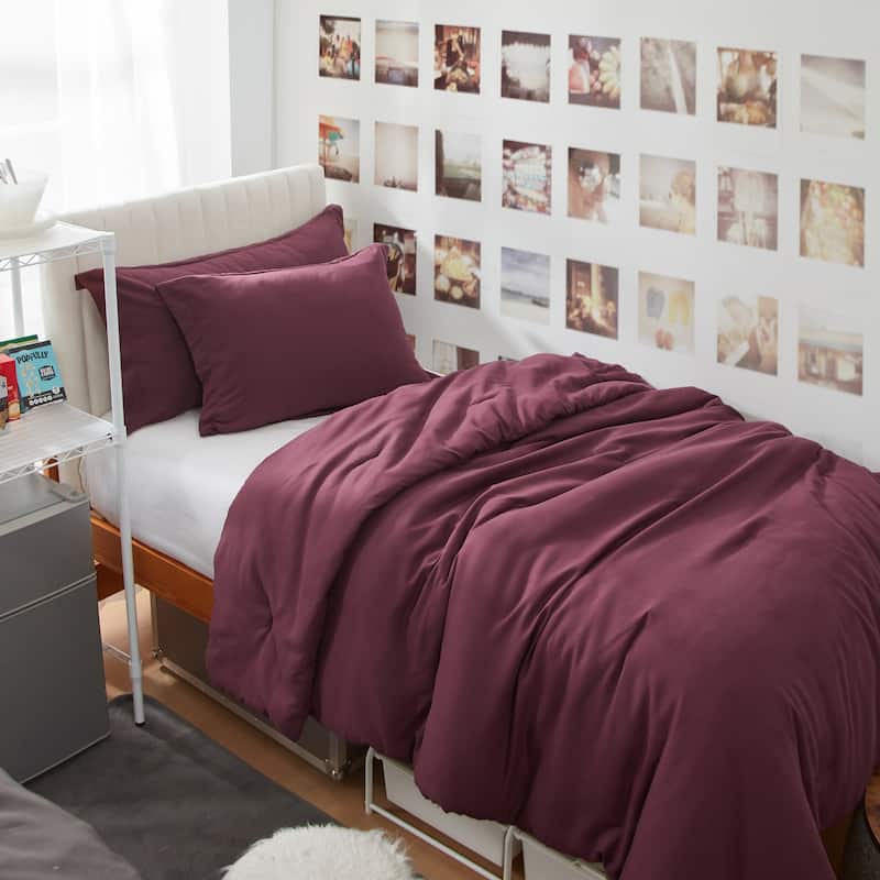 Dorm Haul® - Cozy College Comforter Set - Twin XL Bedding - Windsor Wine