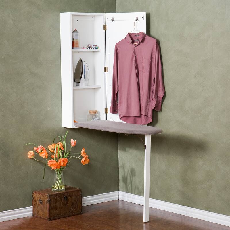 SEI Furniture Wall-mounted Ironing Board and Storage Center