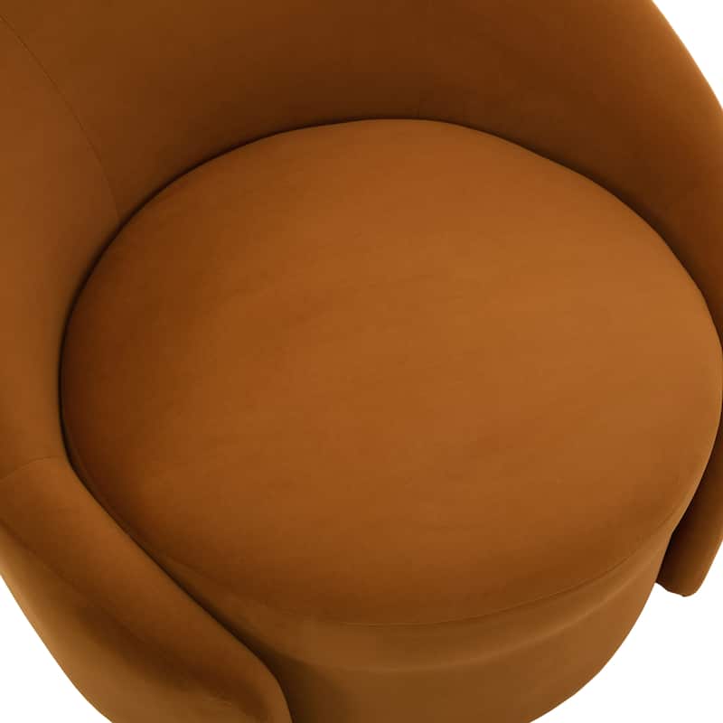 Boucle Barrel Chair Upholstered 360°Swivel Armchair Set of 2