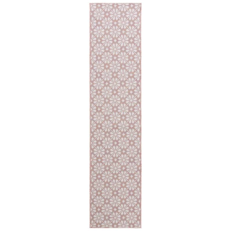 Martha Stewart by SAFAVIEH Matty Indoor/ Outdoor Rug - 2' x 9' Runner - Light Pink/Multi