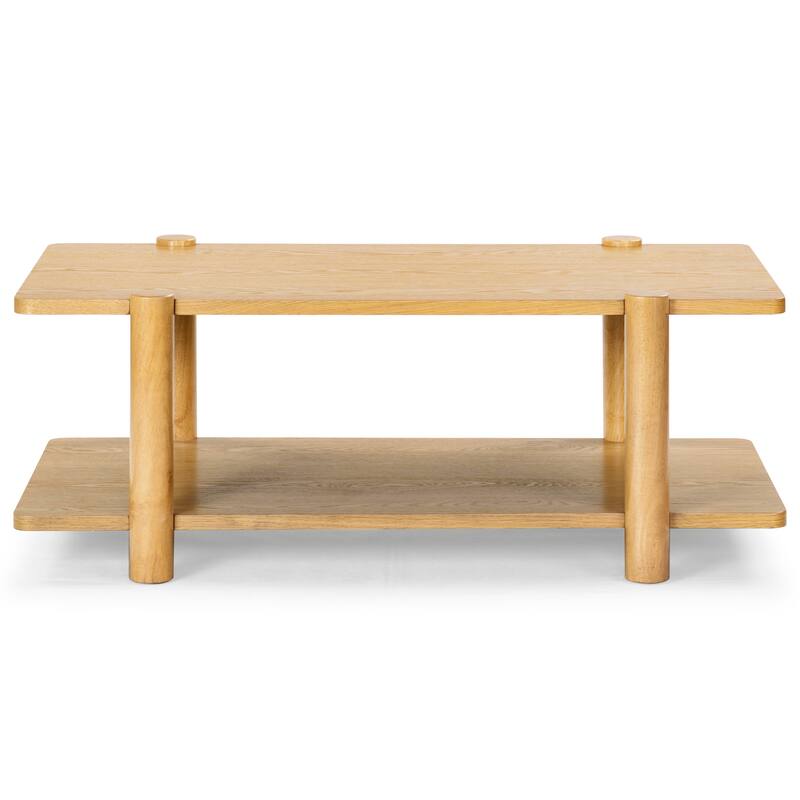 SAFAVIEH Couture Edisyn 2 Shelf Wood Coffee Table - 48"W x 27"D x 19"H