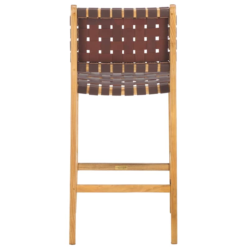 SAFAVIEH Home Adah 27-inch Leather Counter Stool - 20"Wx20"Dx41"H