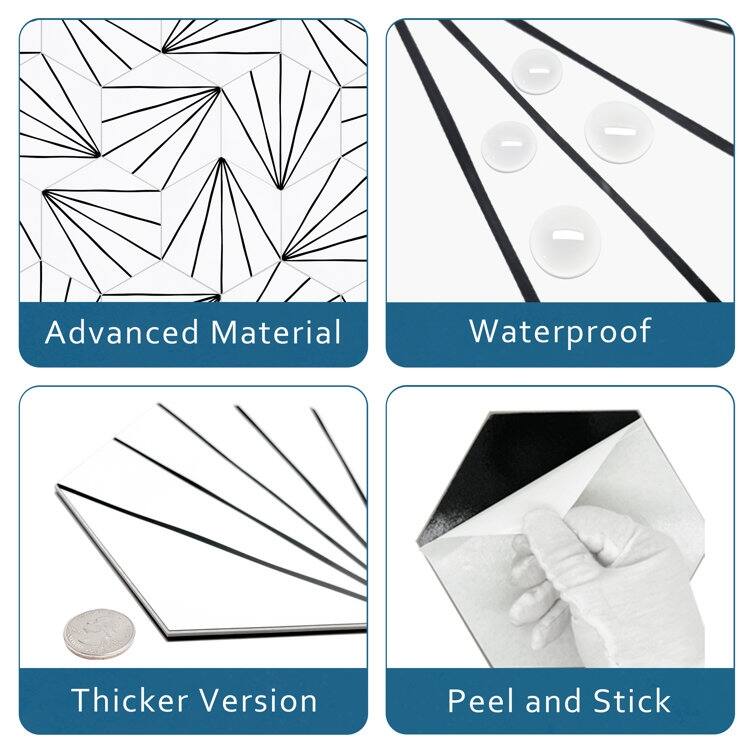 6" x 7" Stone Composite Peel & Stick Mosaic Tile (45 PCS)