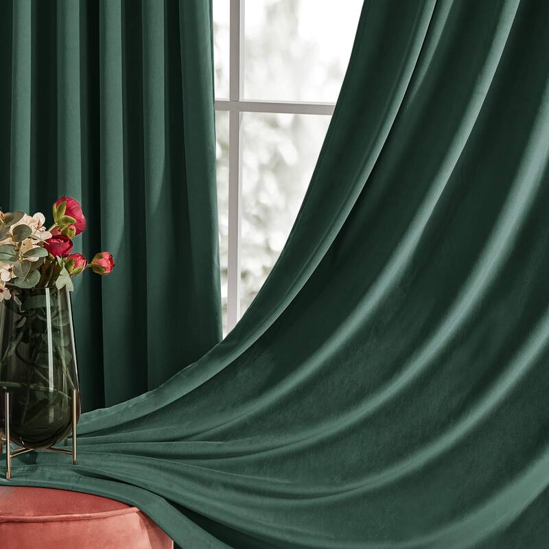 Deconovo Velvet Room Darkening Curtain Panel, Thermal Insulated