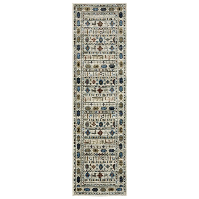 Style Haven Vance Tribal Influence Ivory/ Multi Area Rug. - 2' 3" x 7' 6" - Runner