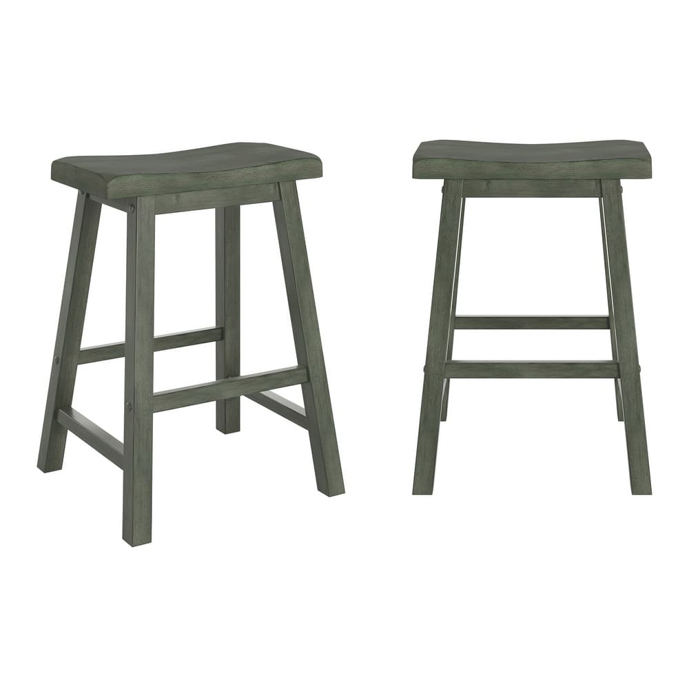 Cadiz Saddle Seat 24" Counter Height Backless Stools (Set of 2)
