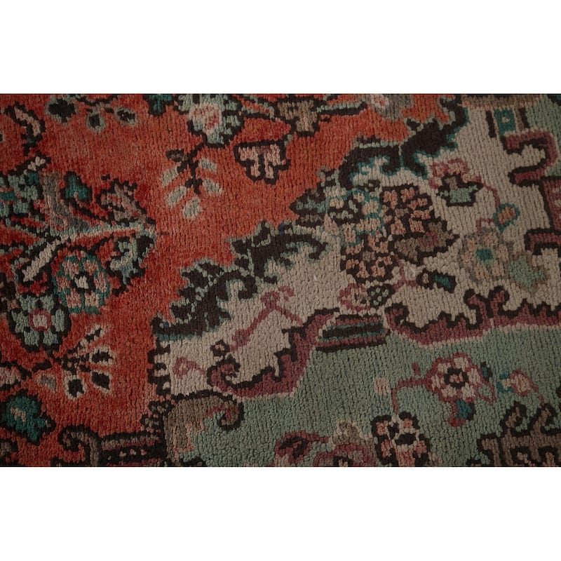 Hamedan Persian Vintage Area Rug Hand-Knotted Wool Carpet - 7'0"x 9'9"