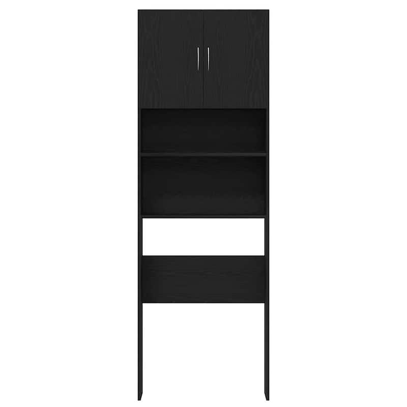 vidaXL Washing Machine Cabinet Black Oak 25.2x9.4x74.8" Engineered Wood