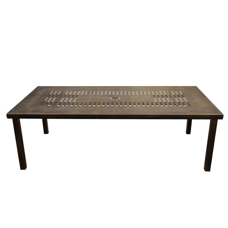 Modern Outdoor Mesh Aluminum 95-in Rectangle Large Patio Dining Table