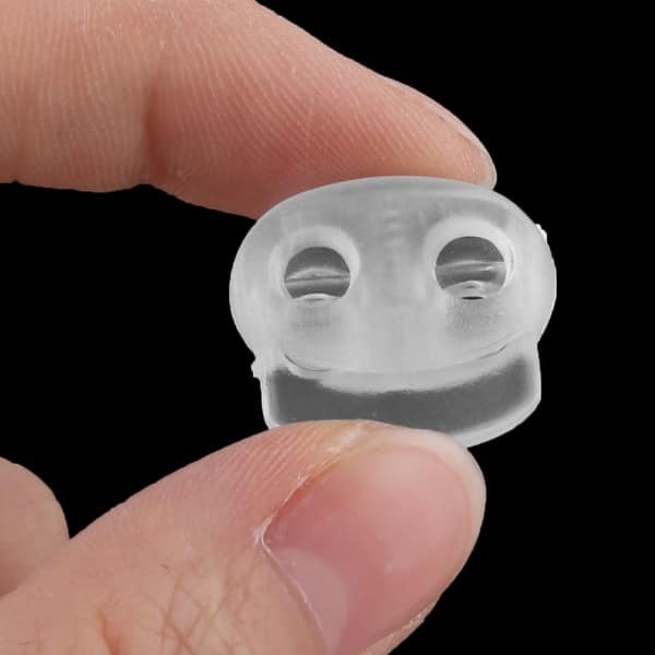 Home Plastic Double Holes End Spring Loaded Rope Cord Lock Stopper ...