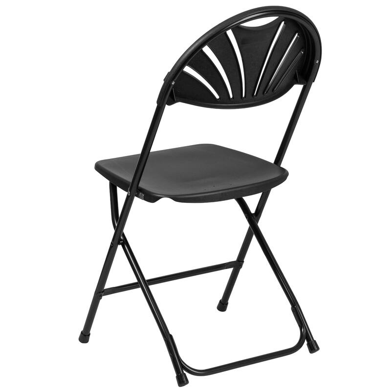 8 Pack 650 lb. Capacity Plastic Fan Back Folding Chair