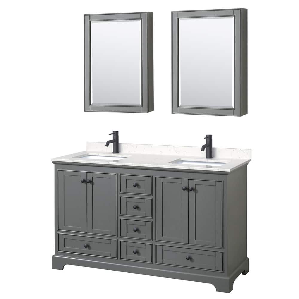 Wyndham Collection Deborah 60" Free Standing Double Basin Vanity Set