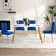 preview thumbnail 2 of 14, ivinta Tufted Dining Chair Set of 2, Luxury Black Tufted Button Back Dining Room Chair, Upholstery Accent Chair with Gold Legs