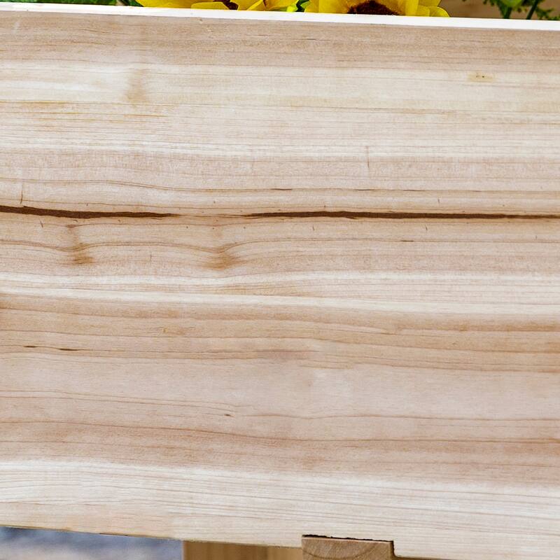 Countryside Style Garden Bed with 3 Planter Box Drainage Holes, for Vegetables Herb and Flowers, Natural - 8' x 10'