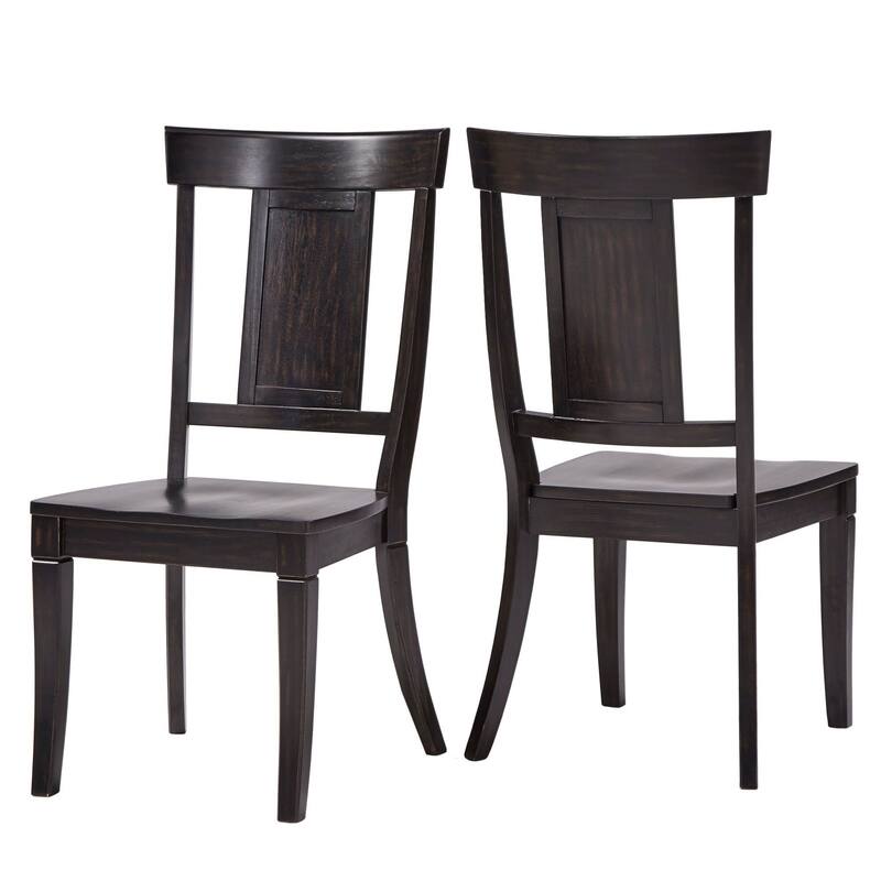 Eleanor Panel Back Wood Dining Chair (Set of 2) by iNSPIRE Q Classic - Antique Black