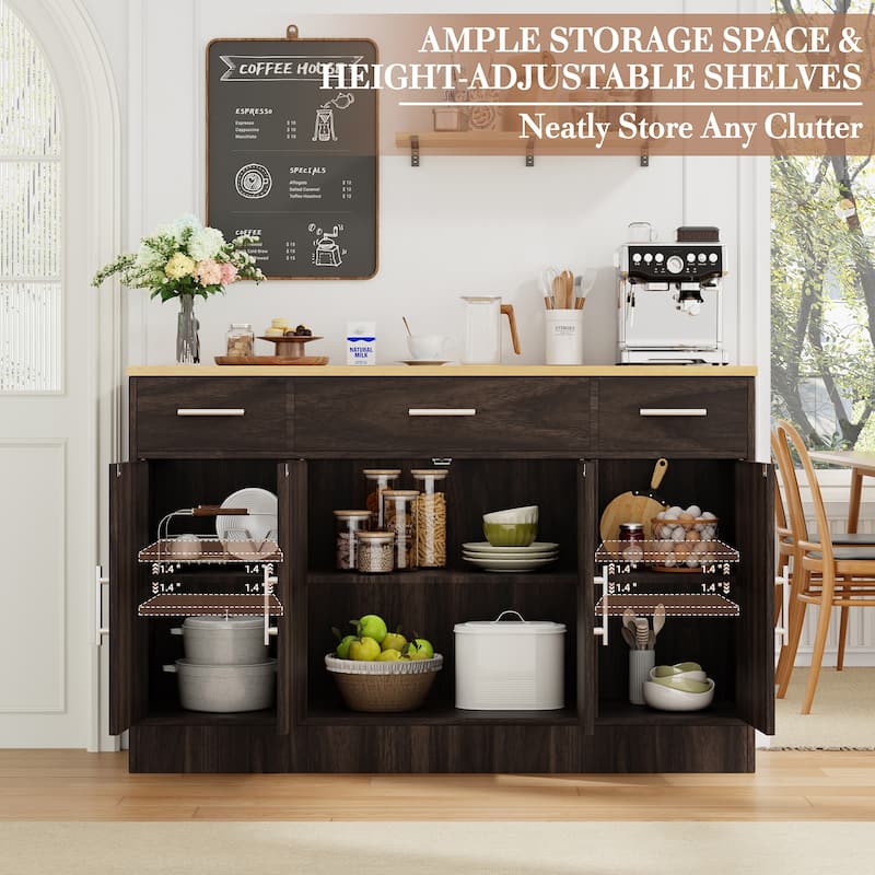 Farmhouse Kitchen Buffet Storage Cabinet, Sideboard