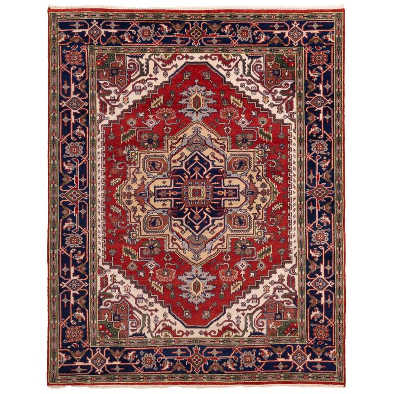 ECARPETGALLERY Hand-knotted Serapi Heritage Red Wool Rug - 7'10 x 10'0