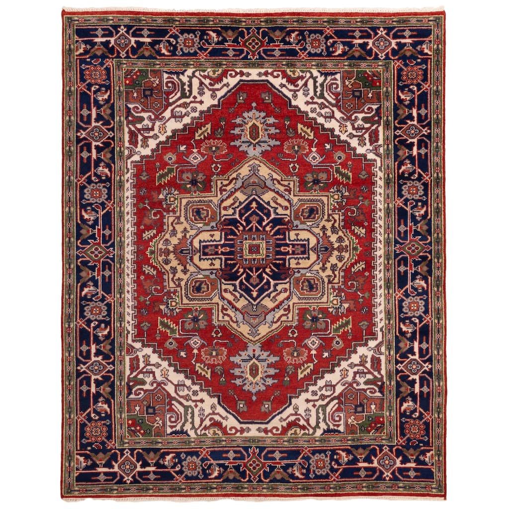 ECARPETGALLERY Hand-knotted Serapi Heritage Red Wool Rug - 7'10 x 10'0