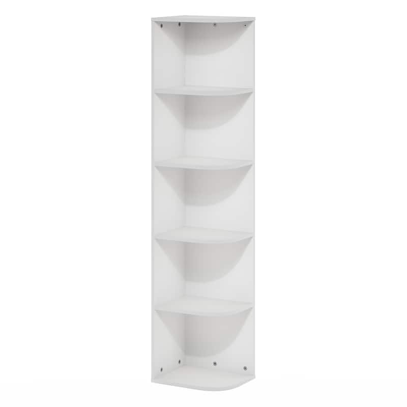 Furinno Pasir 5-Tier Corner Open Shelf Bookcase